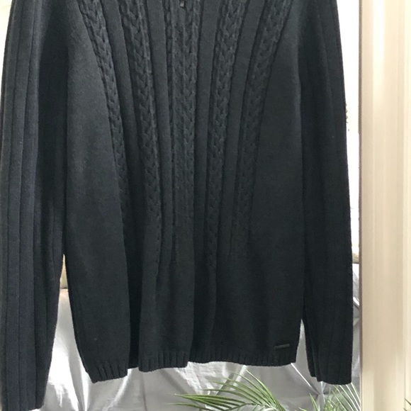 Mens Calvin Klein Dark Gray Knit Sweater SZ L - Picture 3 of 5